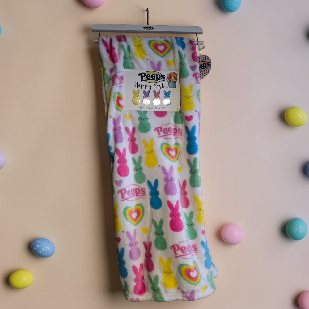Peeps Multicolor Easter Plush Blanket